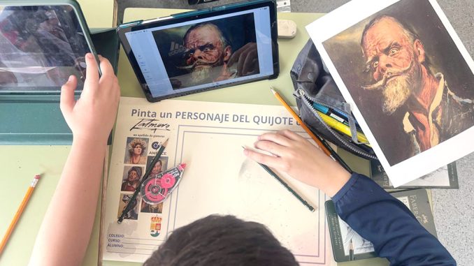 Escolares-de-5o-y-6o-de-Primaria-de-Almodovar-del-Campo-vuelven-a-reinterpretar-la-obra-del-maestro-Palmero